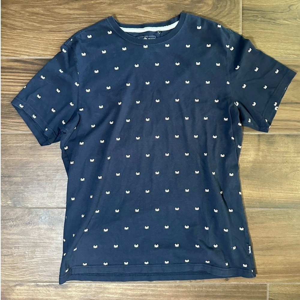 Barbour Mens Navy Blue Crab Embroidered Short Sleeve T-Shirt Size L